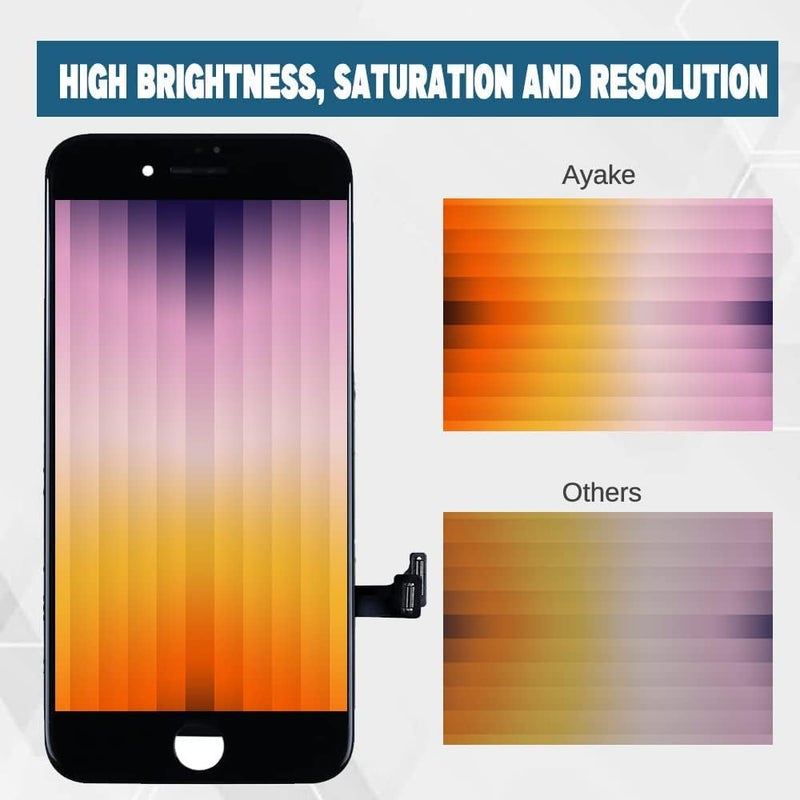 Ayake for iPhone 8/SE 2020 Screen Replacement Black, Full Assembly Retina LCD Touch Digitizer with Repair Tools for iPhone 8 SE2 A2275, A2298, A2296 - Image 3